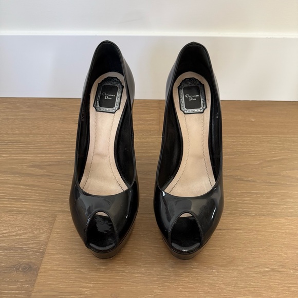 Dior Black Peep Toe Pumps - Picture 1 of 10
